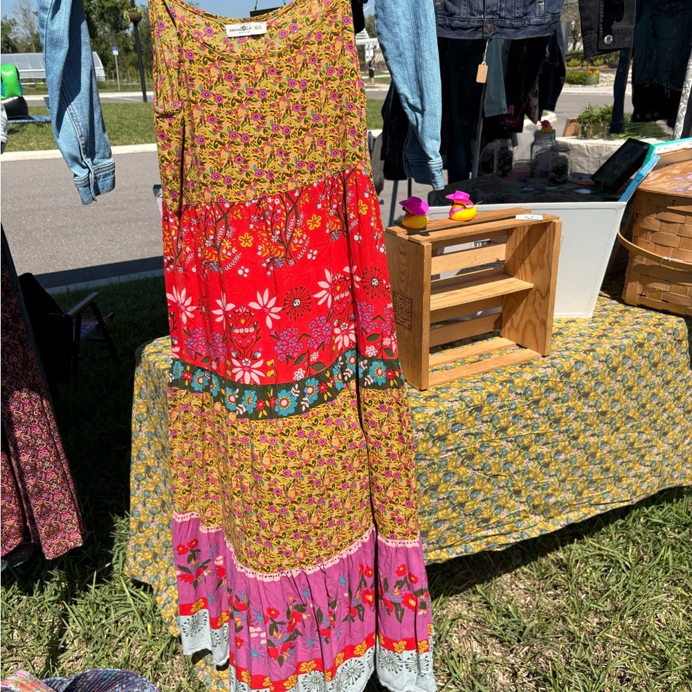 Natural Life  Floral Tiered Maxi Dress - Multicolor